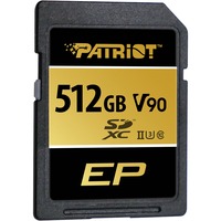Patriot EP 512 GB SDXC, Hukommelseskort Sort