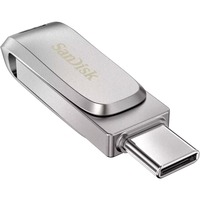 SanDisk Ultra Dual Drive Luxe USB-nøgle 32 GB USB Type-A / USB Type-C 3.2 Gen 1 (3.1 Gen 1) Rustfrit stål, USB-stik Sølv, 32 GB, USB Type-A / USB Type-C, 3.2 Gen 1 (3.1 Gen 1), 150 MB/s, Svirvel, Rustfrit stål