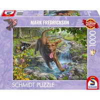 Schmidt Spiele Mark Fredrickson: Hundekærlighed - forårstur med Labrador Retriever, Puslespil 