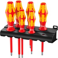 Wera 160 i/6 Rack skruetrækkersæt Kraftform Plus Serie 100 + stativ Rød/Gul