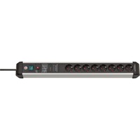 Brennenstuhl Premium-Protect-Line stikdåse 8-vejs, Strømskinne Sort/aluminium