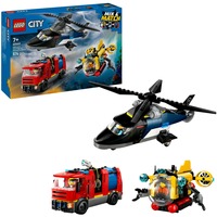 LEGO City Remix – helikopter, brandbil og ubåd, Bygge legetøj brandbil og ubåd, Byggesæt, 7 År, Plast, 874 stk, 1,14 kg