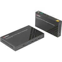 Lindy 70m Cat.6A HDMI 4K60 & Type C HDBaseT 3.0 KVM Extender, HDMI-udvidelse forlænger Sort