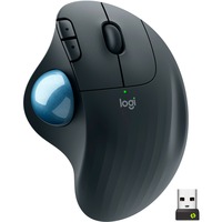 Logitech ERGO M575 for Business mus Højre hånd RF trådløs + Bluetooth Trackball 2000 dpi grafit/Blå, Højre hånd, Trackball, RF trådløs + Bluetooth, 2000 dpi, Grafit