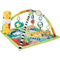 Mattel 3-in-1 Rainforest Sensory Gym, legetæppe Baby legemåtte, Legetøjsbar, Klingende, Flerfarvet, Plast