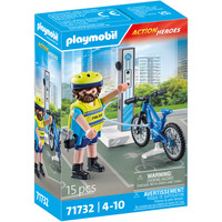 PLAYMOBIL Action Heroes Politiets Cykelpatrulje, Bygge legetøj 