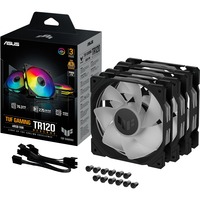 ASUS TUF Gaming TR120 ARGB Reverse Fan - Triple Pack Computerkabinet Ventilator 12 cm Sort, Sag fan Sort/gennemsigtig, Ventilator, 12 cm, Sort