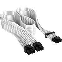 Corsair Premium ærmet PCIe 5.0 12VHPWR PSU adapterkabel Hvid