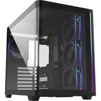 FSP M580-BP Midi Tower Sort, Towerkabinet Sort, Midi Tower, PC, Sort, ATX, micro ATX, Mini-ITX, Glas, SPCC, 16 cm
