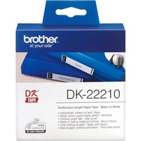 Brother DK-22210 etiketbånd Sort på hvid, Tape Sort på hvid, DK, Hvid, Direkte termisk, Brother, Brother QL1050, QL1060N, QL500, QL500A, QL550, QL560,QL560VP, QL570, QL580N, QL650TD, QL700,...