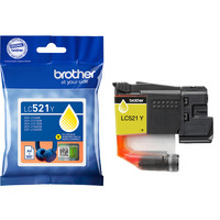 Brother LC521Y blækpatron 1 stk Original Gul Gul, 1 stk, 500 Sider, Enkelt pakke
