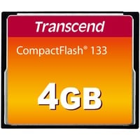 Transcend TS4GCF133 hukommelseskort 4 GB CompactFlash MLC Sort, 4 GB, CompactFlash, MLC, 50 MB/s, 20 MB/s, Sort
