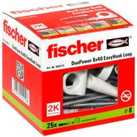 fischer EasyHook Løkke DuoPower 8x40, Dyvel Hvid