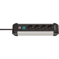 Brennenstuhl Premium Alu-Line strømfordeler 4-vejs, Strømskinne Sort/aluminium