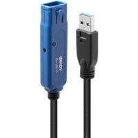 Lindy USB 3.0 aktiv forlænger Pro, Forlængerledning Sort/Blå