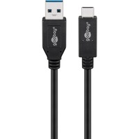 goobay 41073 USB-kabel 0,5 m USB 3.2 Gen 2 (3.1 Gen 2) USB A USB C Sort Sort, 0,5 m, USB A, USB C, USB 3.2 Gen 2 (3.1 Gen 2), 10000 Mbit/s, Sort