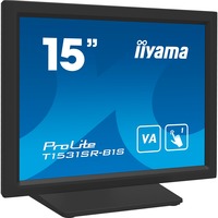 iiyama T1531SR-B1S computerskærm 38,1 cm (15") 1024 x 768 pixel XGA LCD Berøringsskærm Sort, LED-skærm Sort (mat), 38,1 cm (15"), 1024 x 768 pixel, XGA, LCD, 18 ms, Sort