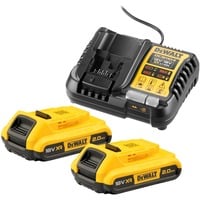 DEWALT Starter-Set Akku-Kit DCB1104D2, 18Volt, Oplader Gul/Sort