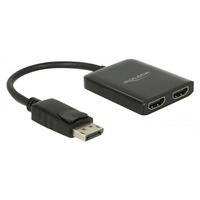 DeLOCK 87769 video-splitter DisplayPort 2x HDMI, HDMI splitter Sort, DisplayPort, 2x HDMI, 3840 x 2160 pixel, Sort, Plast, 1.4/2.2