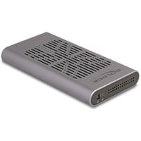 DeLOCK Eksternt USB 20 Gbps kabinet til 2 x M.2 NVMe PCIe SSD, Drev kabinet grå