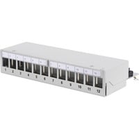 Digitus Modulært skrivebordspatchpanel, 12-porte, afskærmet, Patch Panel Lys grå