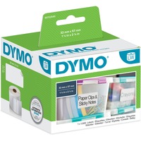 Dymo Ægte LabelWriter Multifunktionsetiketter | 57 mm x 32 mm | Selvklæbende | Rulle med 1000 let-aftrækkelige etiketter til LabelWriter etiketmaskiner | Fremstillet i Europa Hvid, Hvid, Selvklæbende printeretiket, Papir, Aftagelig, Rektandel, LabelWriter