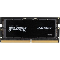 Kingston FURY FURY 8 GB 4800 MT/s DDR5 CL38 SODIMM Impact, Hukommelse Sort, 8 GB, 1 x 8 GB, DDR5, 262-pin SO-DIMM