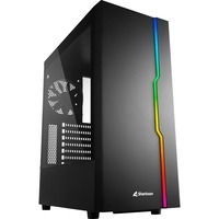 Sharkoon RGB Slider Midi Tower Sort, Towerkabinet Sort, Midi Tower, PC, Sort, ATX, micro ATX, Mini-ITX, Spil, 15,7 cm