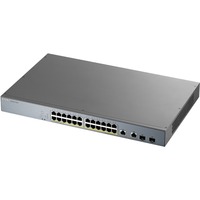 Zyxel GS1350-26HP-EU0101F netværksswitch Administreret L2 Gigabit Ethernet (10/100/1000) Strøm over Ethernet (PoE) Grå Administreret, L2, Gigabit Ethernet (10/100/1000), Strøm over Ethernet (PoE), Stativ-montering