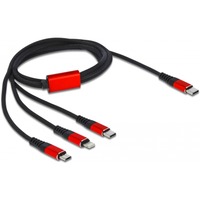 DeLOCK 86711 USB-kabel 1 m USB 2.0 USB C USB C/Micro-USB B/Lightning Sort, Rød Sort/Rød, 1 m, USB C, USB C/Micro-USB B/Lightning, USB 2.0, Sort, Rød