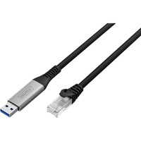 Digitus USB-A 3.2 Gen1 > RJ-45 Ethernet kabel, 1Gbit/s, Adapter Sort