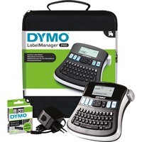Dymo LabelManager ™ 210D QWERTZ Kitcase, Etiketteringsmaskine Sort/Sølv, QWERTZ, Termisk overførsel, 180 x 180 dpi, 12 mm/sek., Sort, Grå