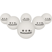 HUDORA Bordtennisbolde 3-stjernet, 6 stk. Hvid
