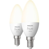Philips Hue Kerte - E14 pærer - 2-pak, LED-lampe Philips Hvide Hue pærer Kerte - E14 pærer - 2-pak, Smart pære, Hvid, Bluetooth/Zigbee, Integreret LED, E14, Varm hvid