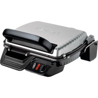 Tefal Ultra Compact 600 Classic GC3050, Kontaktgrill Sølv/Sort, Sort, Metallic, Titanium, Rustfrit stål, Rektangulær, Stegeplade, 600 cm², Hængslet låg, Fastlåsningslåg