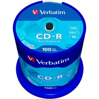 Verbatim CD-R Extra Protection 700 MB 52x 100 stk, Cd'er 52x, CD-R, 120 mm, 700 MB, Kageæske, 100 stk