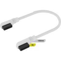 Corsair iCUE LINK Slim-kabel, 135mm, 90° vinklet Hvid