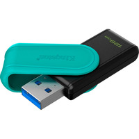 Kingston DataTraveler 128 GB Portable USB 3.2 Gen 1 Exodia S (sort/turkis), USB-stik Sort/Lyseblå, 128 GB, USB Type-A, 3.2 Gen 1 (3.1 Gen 1), Svirvel, 8,32 g, Sort, Turkis
