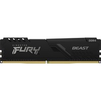 Kingston FURY FURY Beast 16GB 3600MT/s DDR4 CL18 DIMM Black, Hukommelse Sort, 16 GB, 1 x 16 GB, DDR4, 288-pin DIMM