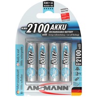 Ansmann 5035052 husholdningsbatteri AA / HR6 Nikkel-Metalhydrid (NiMH) Sølv, AA / HR6, Nikkel-Metalhydrid (NiMH), 1,2 V, 2100 mAh, Sølv