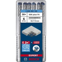 Bosch Expert SDS plus-7X Hammer drill bit 30 stk, Boremaskine Borehammer, Hammer drill bit, 6 mm, 115 mm, Beton, Sten, 5 cm