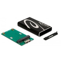 DeLOCK Eksternt kabinet SuperSpeed USB til mSATA SSD, Drev kabinet Sort