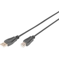 Digitus USB 2.0 tilslutningskabel USB-A (stik) > USB-B (stik) Sort