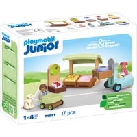 PLAYMOBIL Junior: Økologisk markedstand & gaffeltruck, Bygge legetøj 