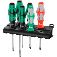 Wera 334/368/6 Skruetrækkersæt Kraftform Plus + stativ Sort/Grøn