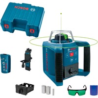 Bosch 0 601 061 700 laser niveau Linjeniveau 300 m 532 nm (< 5 mW), Roterende laser Blå, 300 m, 0,1 mm/m, 5°, 600 rpm, Grøn, 3R