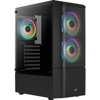 Aerocool Quantum Mesh Midi Tower Sort, Towerkabinet Sort/grå, Midi Tower, PC, Sort, ATX, micro ATX, Mini-ITX, Acrylonitrilbutadienstyren, SPCC, Stål, Spil