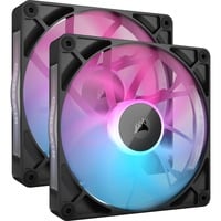 Corsair Corsair iCUE RX140 RGB Dual Kit, Sag fan Sort