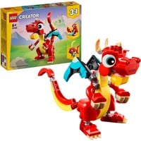 LEGO Rød drage Byggeklodser, Bygge legetøj Byggesæt, 6 År, Plast, 149 stk, 185 g