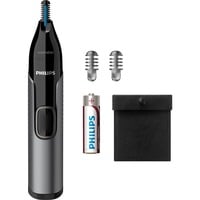 Philips 3000 series Nose trimmer series 3000 NT3650/16 Næse-, øre- & øjenbrynstrimmer, Næse / Ohrenhaartrimmer grå/Sort, øre- & øjenbrynstrimmer, Grå, Rustfrit stål, Batteri, AA, Alkaline